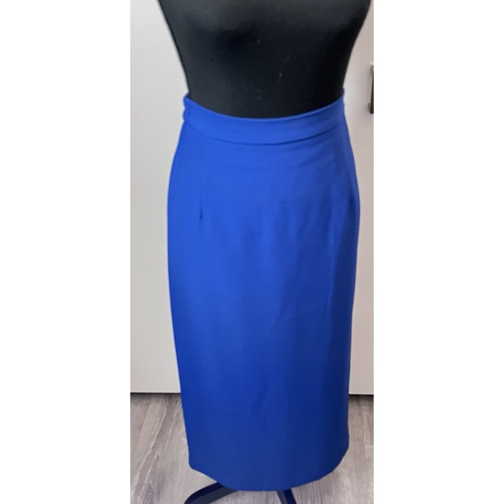Caramia 3-Piece Blue Crepe Skirt Suit Size 14 Classic Church Career Formal Suit - Picture 4 of 6